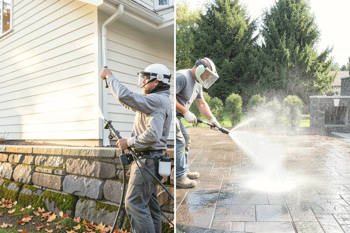 Stair Cleaning in Monroe, Snohomish County, WA - Clear debris and pre-treat treads and risers