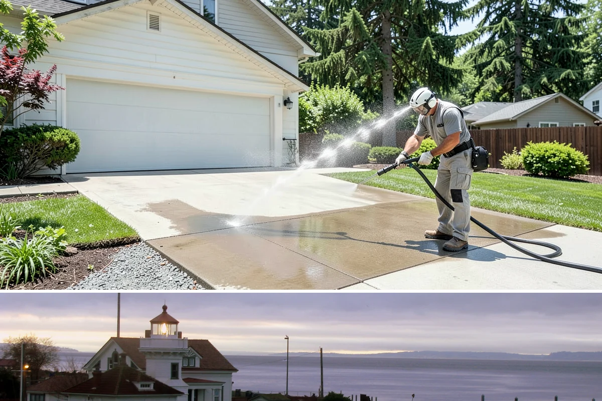 Stair Cleaning in Mukilteo, Snohomish County, WA - Clean exterior stairs before the fall rains return to keep footing safe through winter.