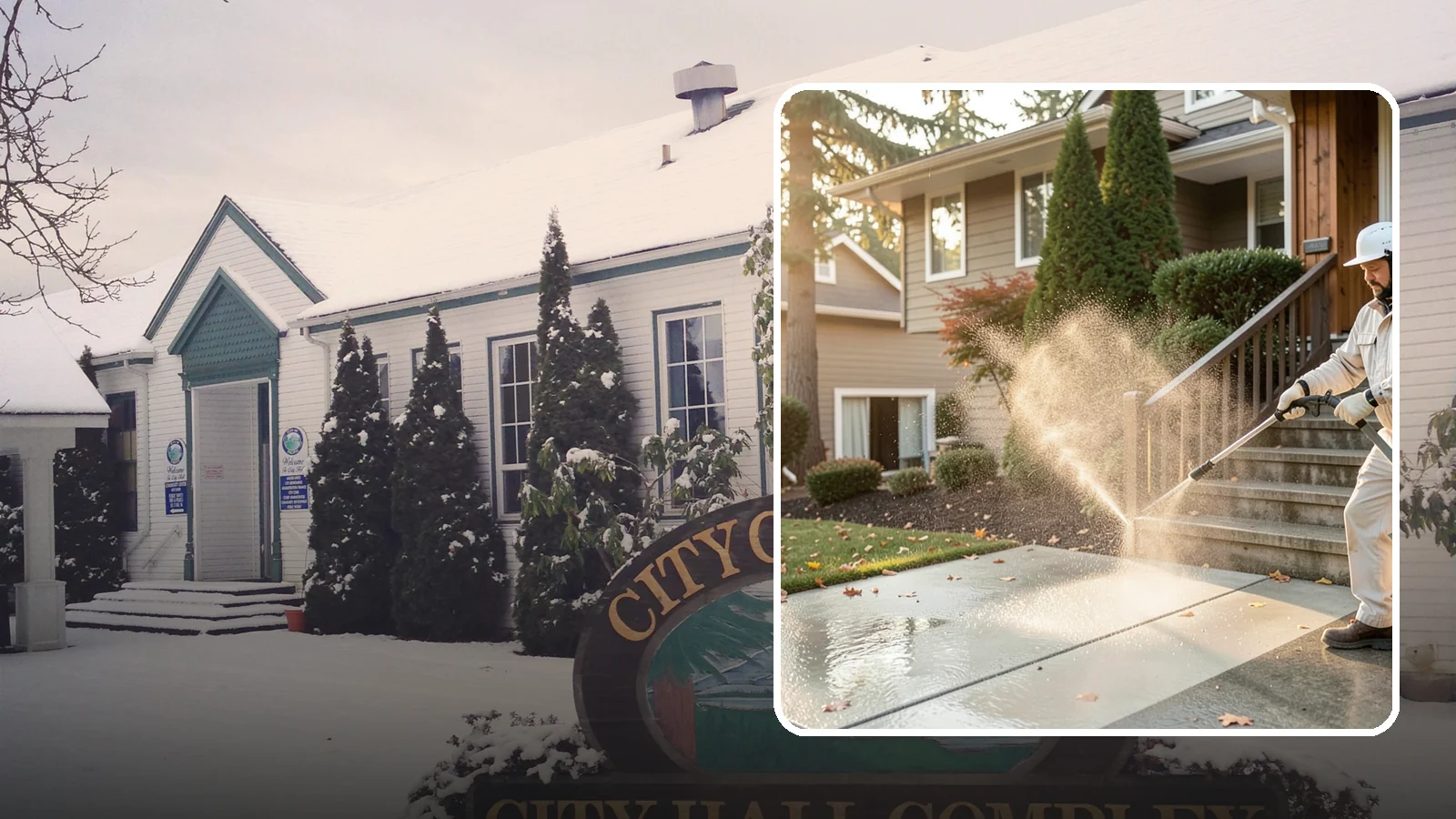 Stair Cleaning in Pacific, King County, WA - Clean exterior stairs to remove the slick moss layer that makes wet-weather steps dangerous.