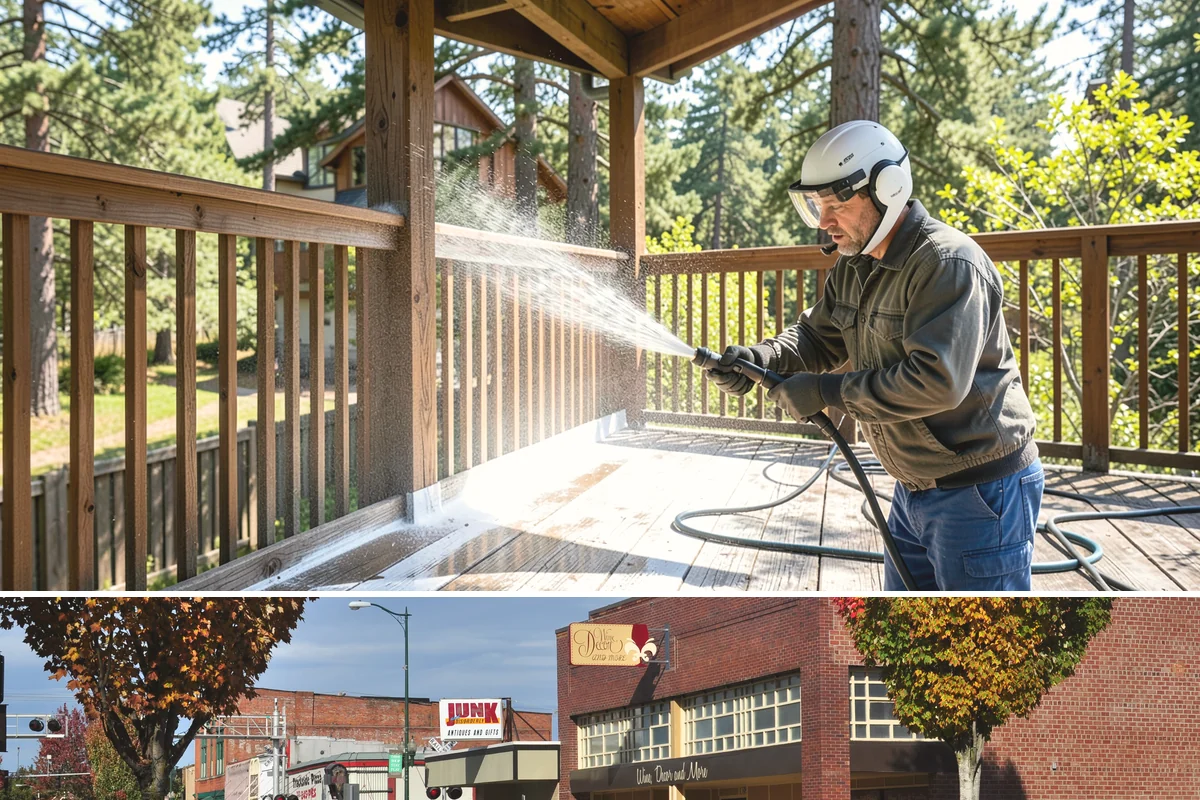 Stair Cleaning in Puyallup, Pierce County, WA - Clean exterior stairs before the fall rains return to keep footing safe through winter.