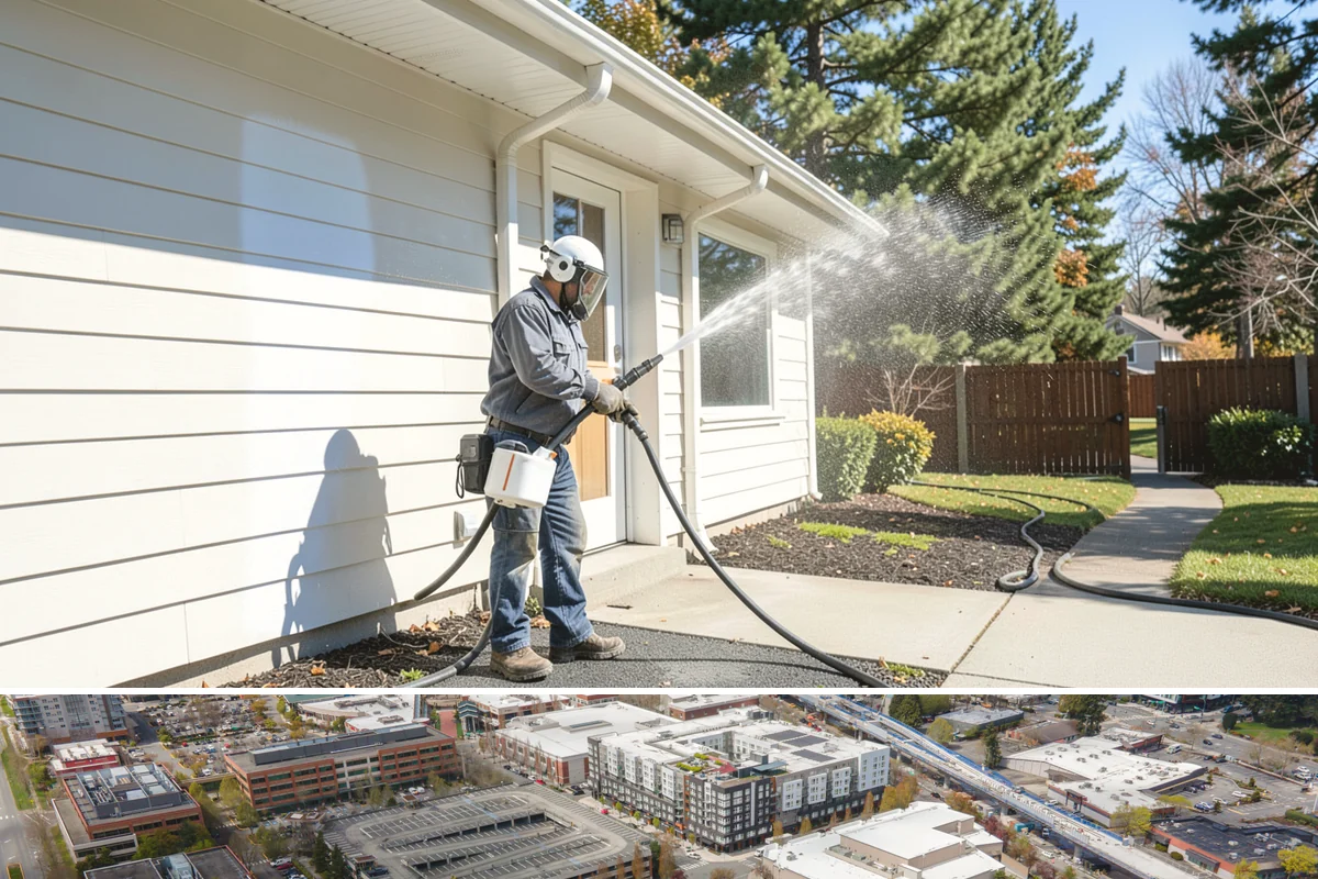 Stair Cleaning in Redmond, King County, WA - Clean exterior stairs before the fall rains return to keep footing safe through winter.