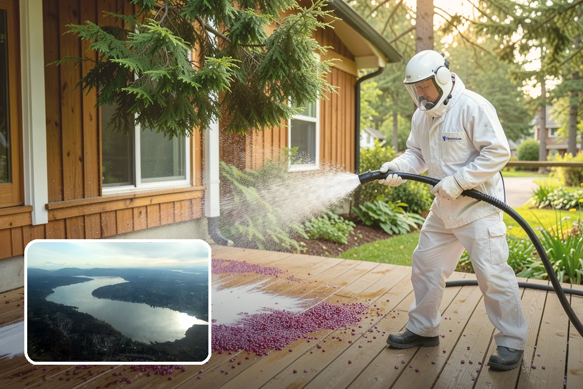 Stair Cleaning in Sammamish, King County, WA - Removes the slick growth that causes stair falls
