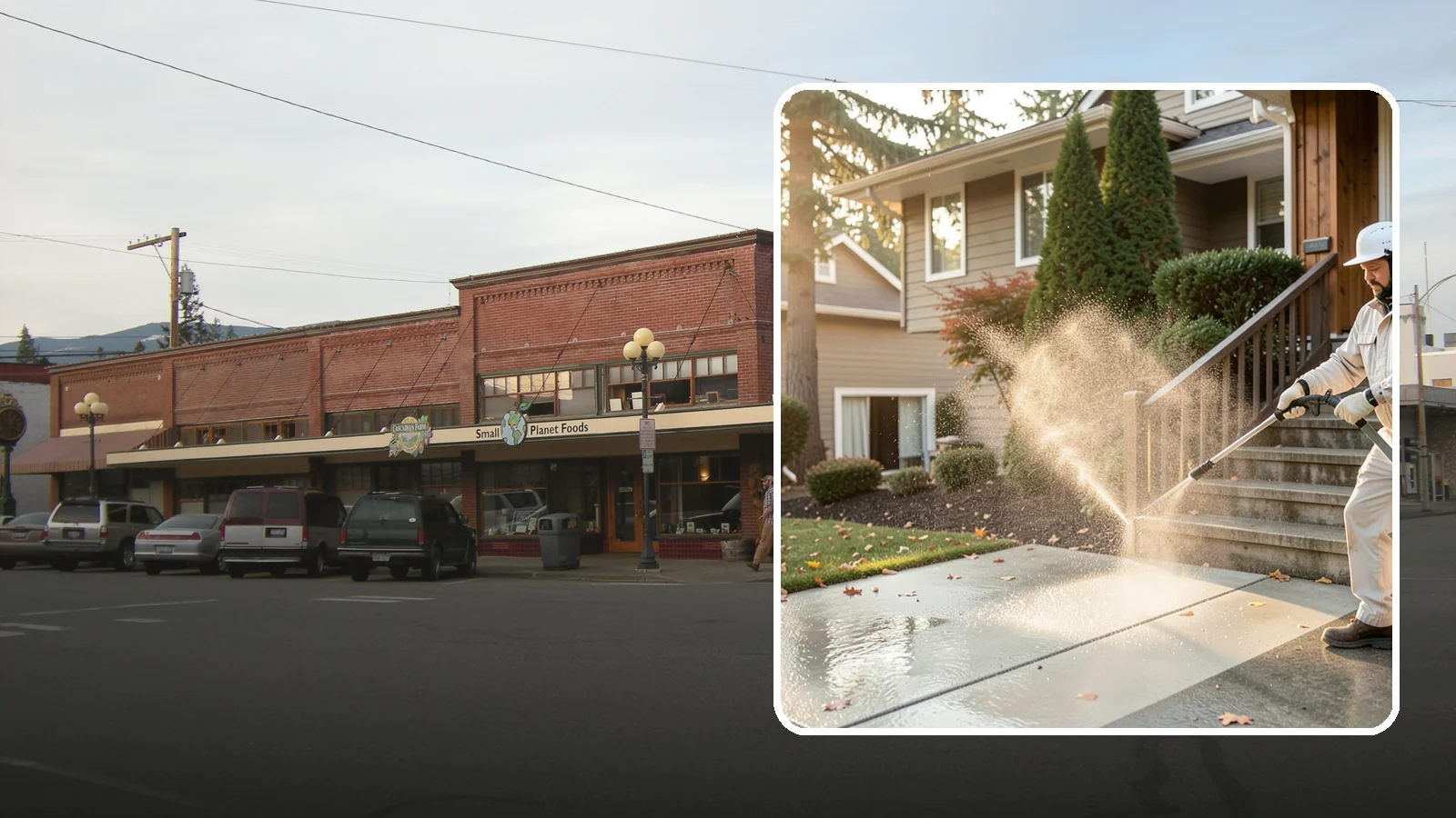 Stair Cleaning in Sedro-Woolley, Skagit County, WA - Clean exterior stairs to remove the slick moss layer that makes wet-weather steps dangerous.