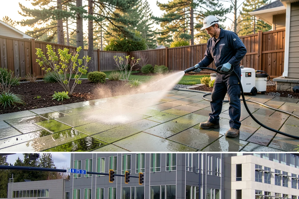 Stair Cleaning in Shoreline, King County, WA - Clean exterior stairs before the fall rains return to keep footing safe through winter.