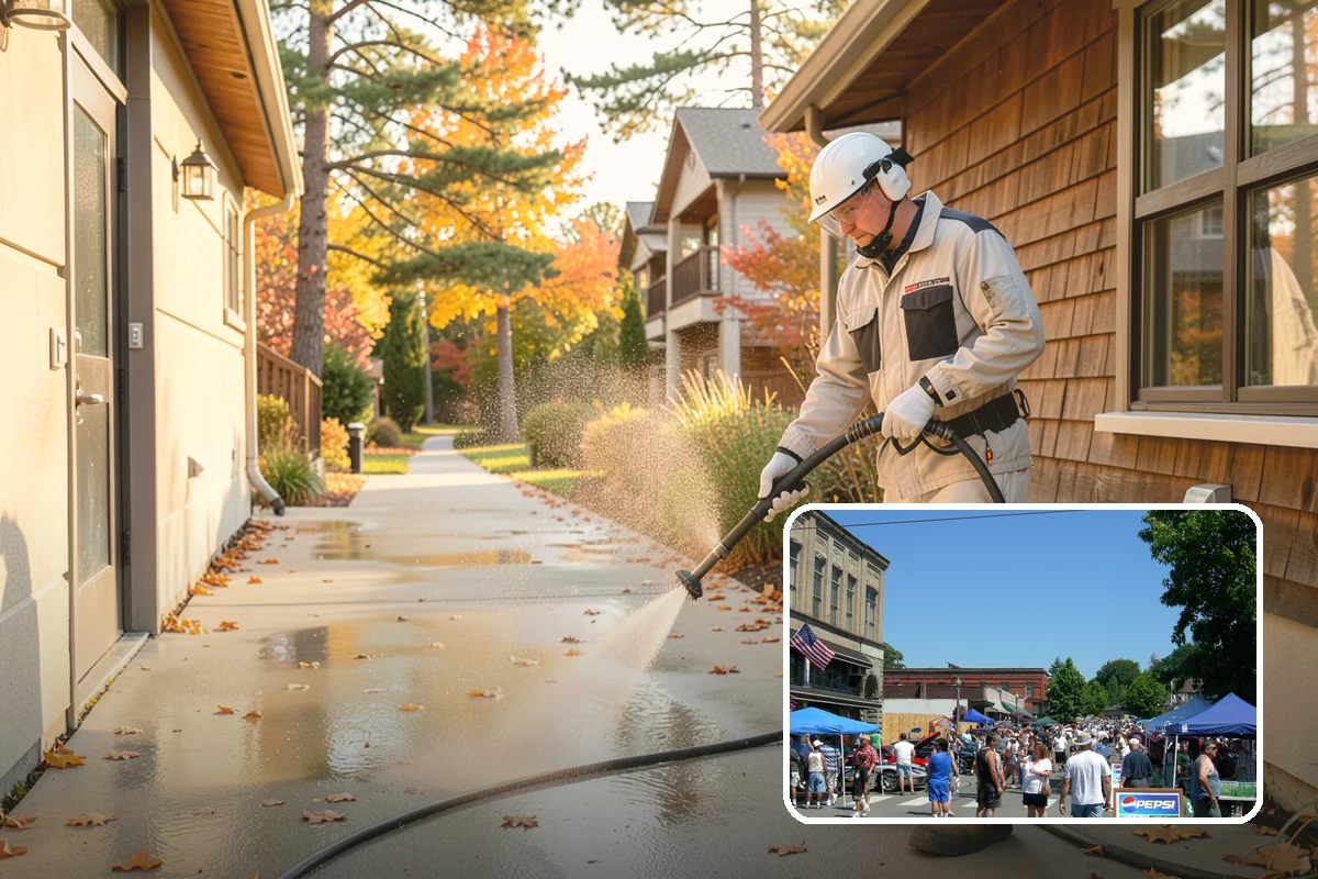 Stair Cleaning in Snohomish, Snohomish County, WA - Removes the slick growth that causes stair falls