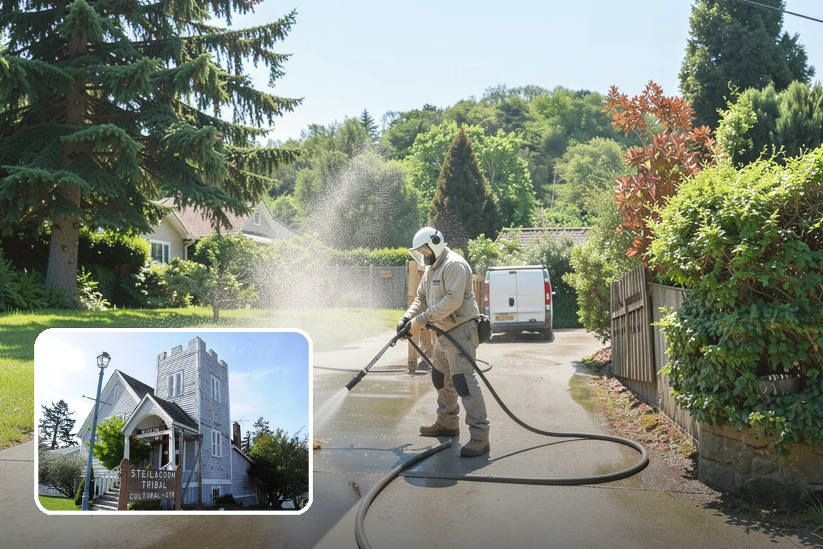 Stair Cleaning in Steilacoom, Pierce County, WA - Removes the slick growth that causes stair falls