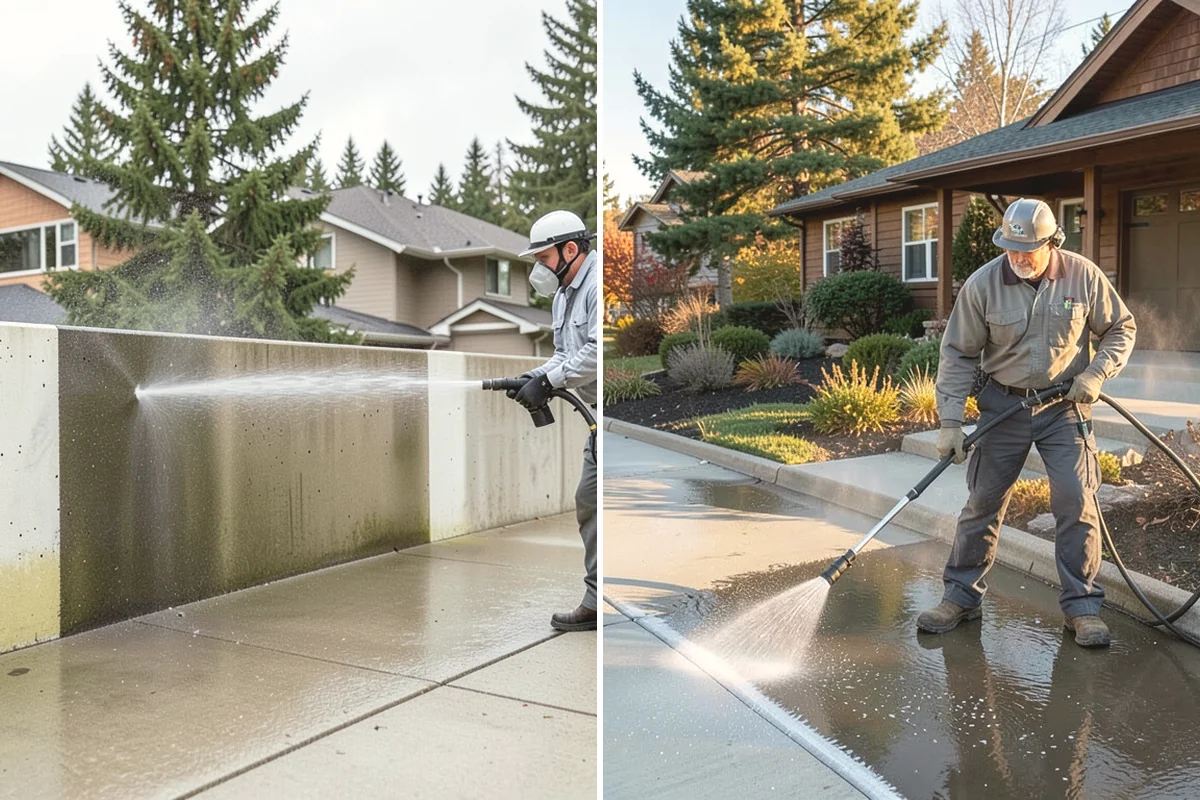 Stair Cleaning in Tukwila, King County, WA - Clear debris and pre-treat treads and risers