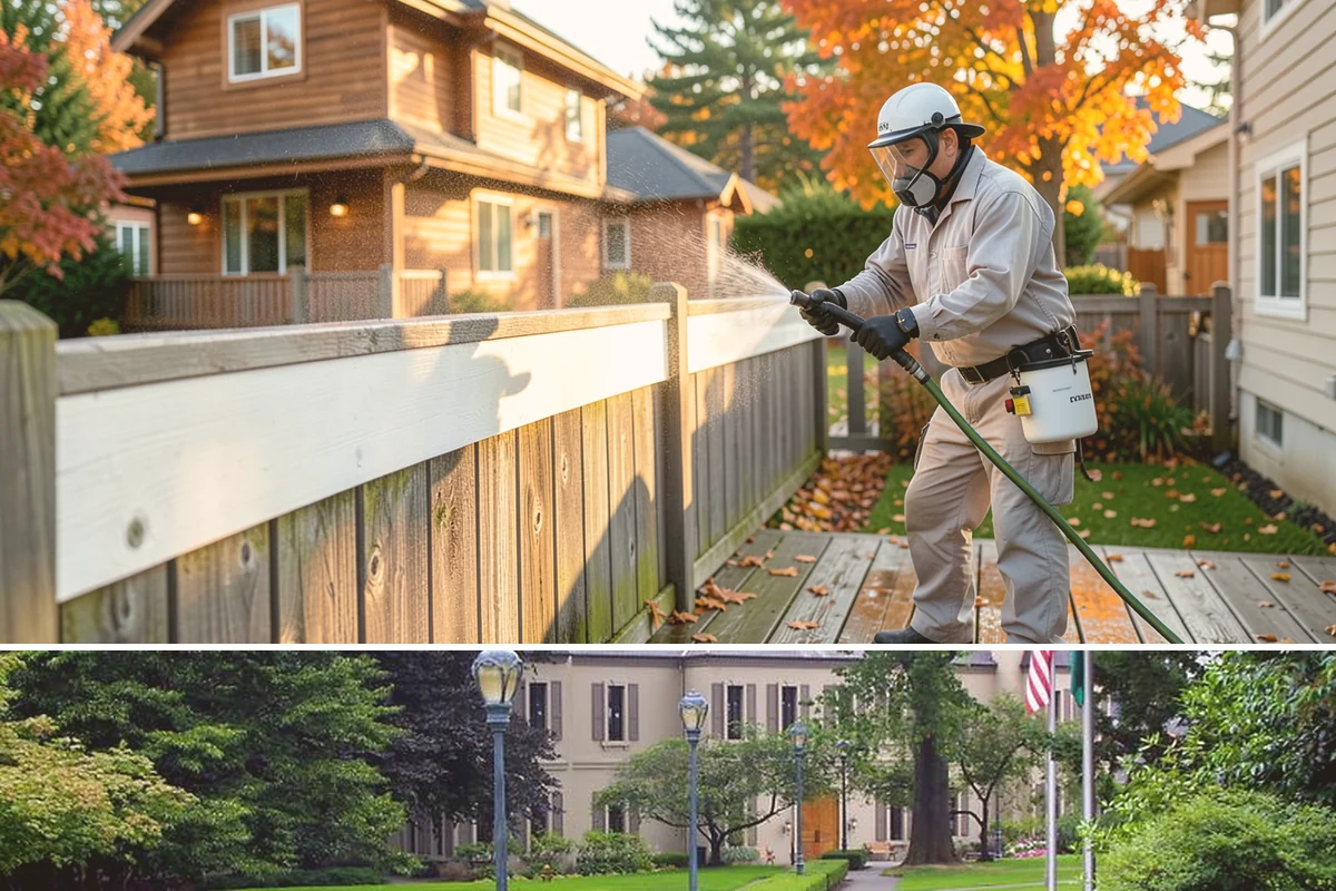 Stair Cleaning in Woodinville, King County, WA - Clean exterior stairs before the fall rains return to keep footing safe through winter.
