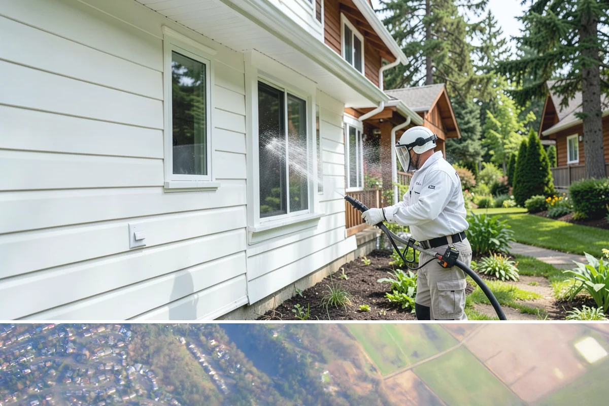 Stairwell Cleaning in Algona, King County, WA - Stairwells benefit from cleaning two to three times a year, with priority through the wet fall and winter when algae peaks.