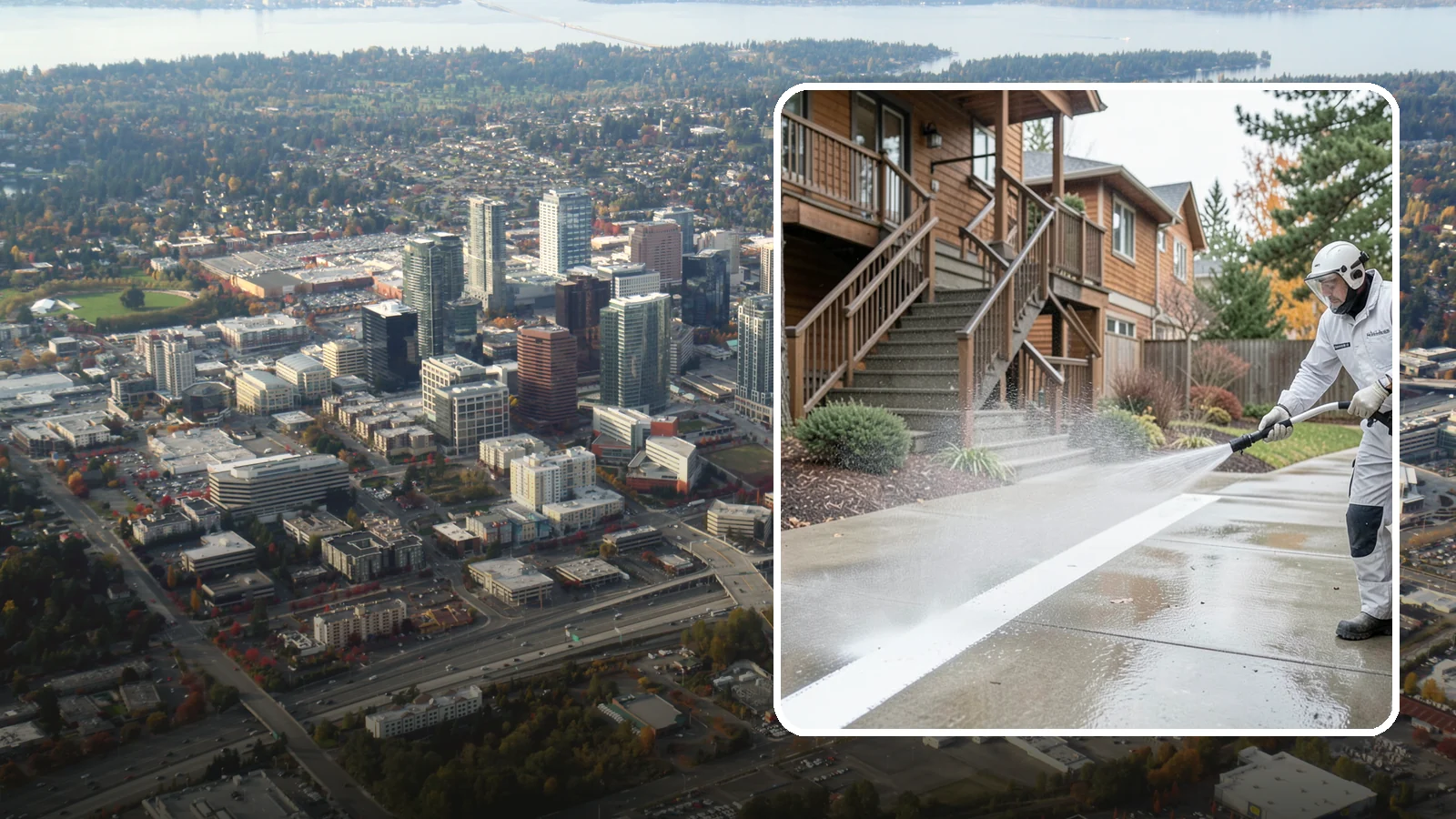Stairwell Cleaning in Bellevue, King County, WA - Detailed cleaning of commercial and multi-level stairwells that removes grime, spills, and slick buildup from high-traffic steps...