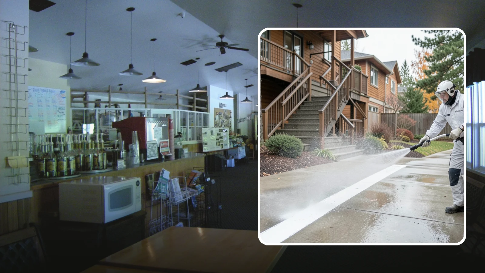 Stairwell Cleaning in Black Diamond, King County, WA - Detailed cleaning of commercial and multi-level stairwells that removes grime, spills, and slick buildup from high-traffic steps...