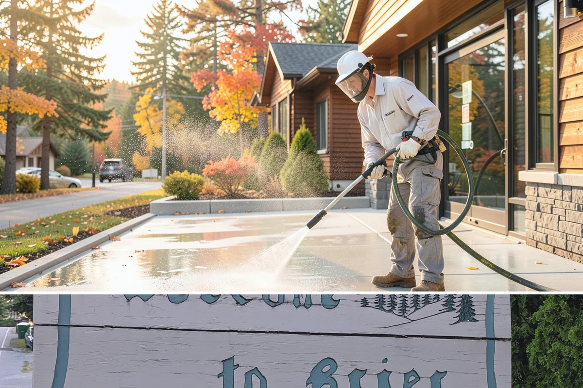 Stairwell Cleaning in Brier, Snohomish County, WA - Stairwells benefit from cleaning two to three times a year, with priority through the wet fall and winter when algae peaks.