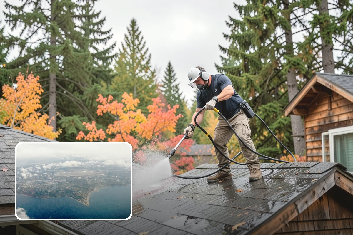 Stairwell Cleaning in Burien, King County, WA - Removes slick algae and grime from shaded treads