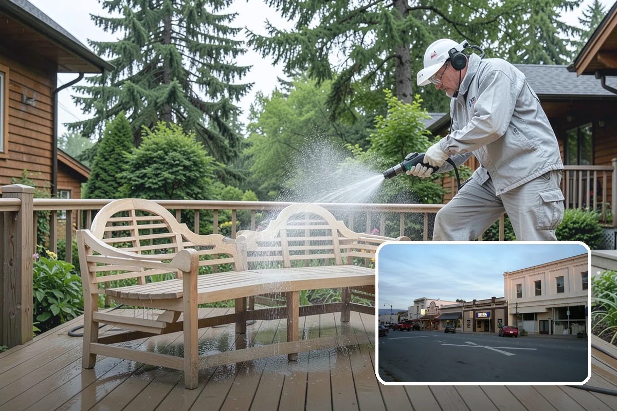 Stairwell Cleaning in Burlington, Skagit County, WA - Removes slick algae and grime from shaded treads
