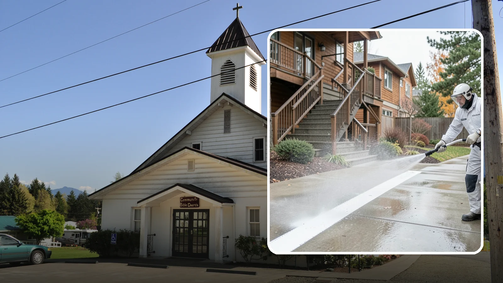 Stairwell Cleaning in Concrete, Skagit County, WA - Detailed cleaning of commercial and multi-level stairwells that removes grime, spills, and slick buildup from high-traffic steps...