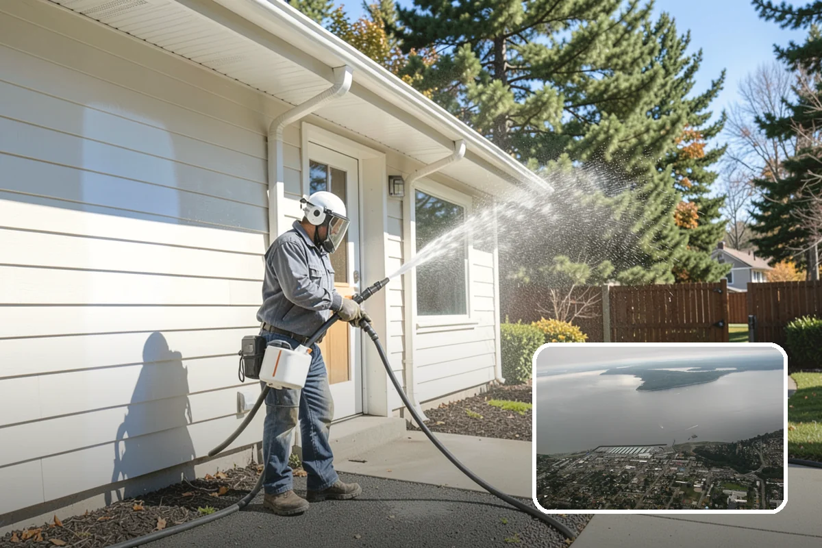 Stairwell Cleaning in Des Moines, King County, WA - Removes slick algae and grime from shaded treads