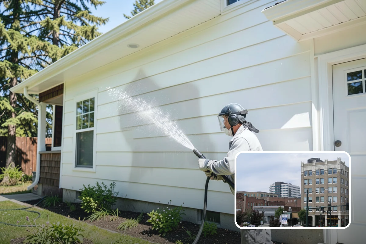 Stairwell Cleaning in Everett, Snohomish County, WA - Removes slick algae and grime from shaded treads