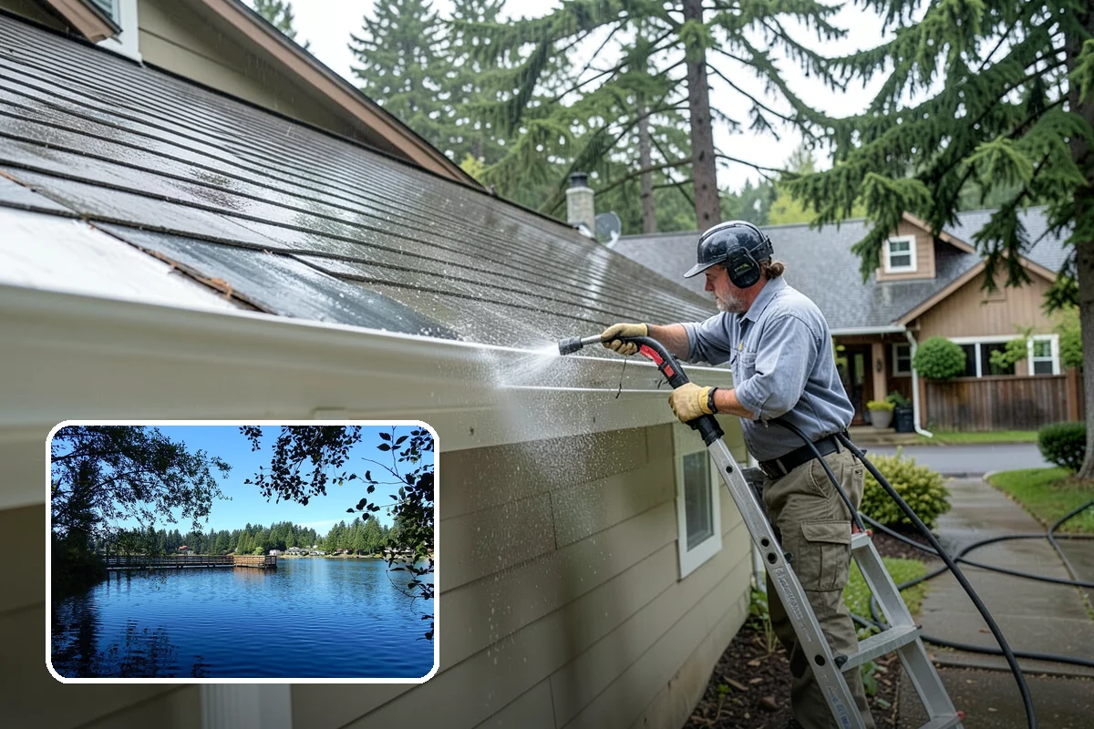 Stairwell Cleaning in Federal Way, King County, WA - Removes slick algae and grime from shaded treads