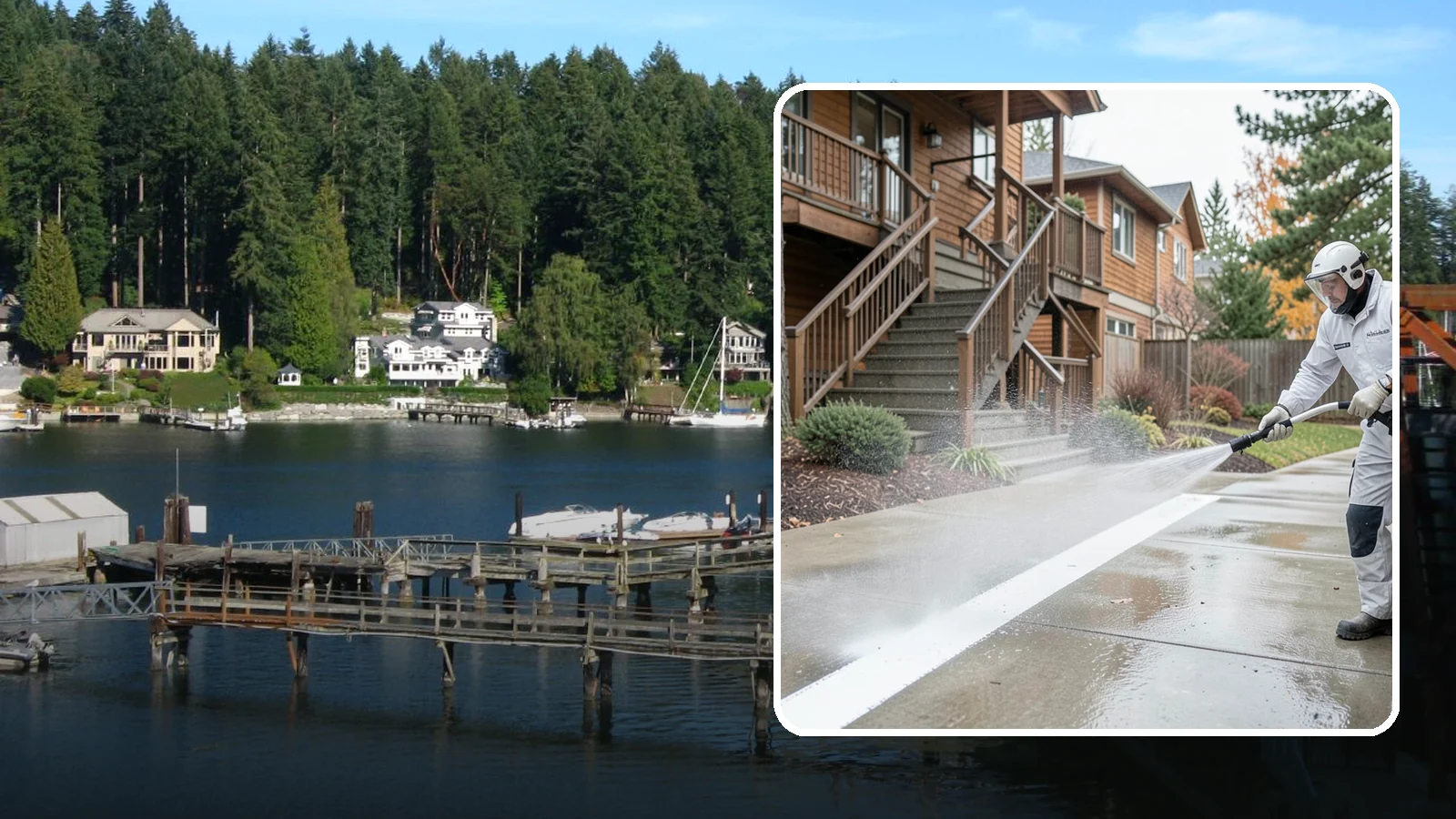 Stairwell Cleaning in Gig Harbor, Pierce County, WA - Detailed cleaning of commercial and multi-level stairwells that removes grime, spills, and slick buildup from high-traffic steps...