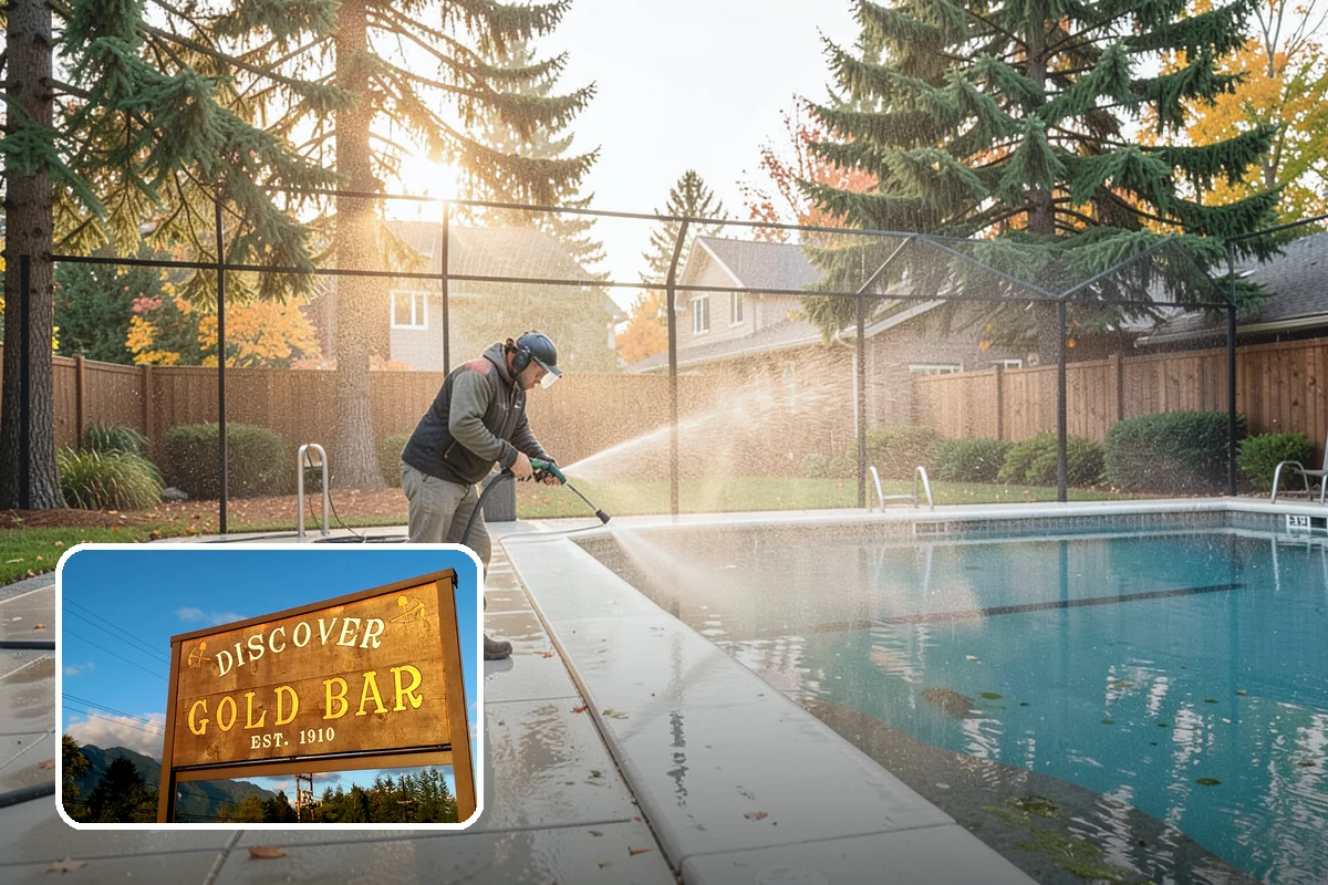 Stairwell Cleaning in Gold Bar, Snohomish County, WA - Removes slick algae and grime from shaded treads
