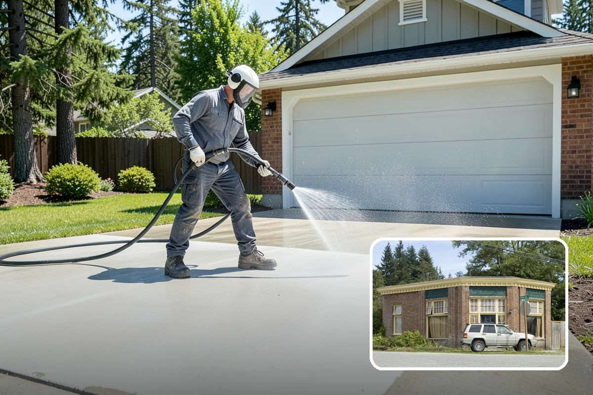 Stairwell Cleaning in Hamilton, Skagit County, WA - Removes slick algae and grime from shaded treads