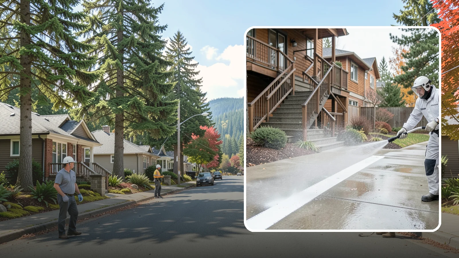 Stairwell Cleaning in Hunts Point, King County, WA - Detailed cleaning of commercial and multi-level stairwells that removes grime, spills, and slick buildup from high-traffic steps...