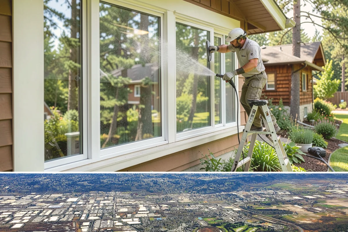 Stairwell Cleaning in Kent, King County, WA - Stairwells benefit from cleaning two to three times a year, with priority through the wet fall and winter when algae peaks.