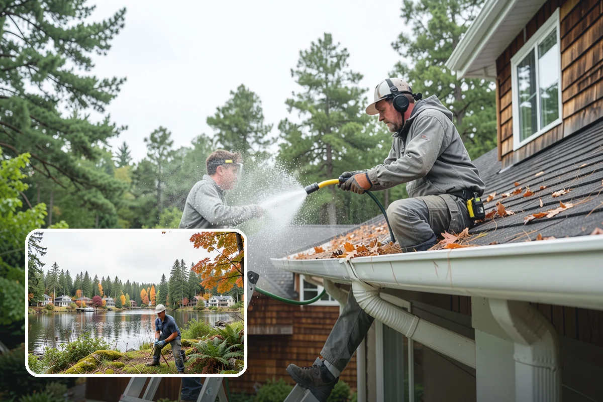 Stairwell Cleaning in La Conner, Skagit County, WA - Removes slick algae and grime from shaded treads