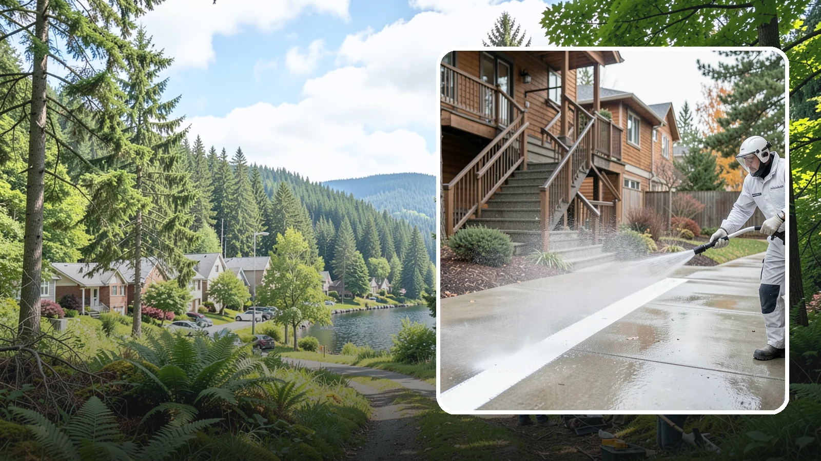Stairwell Cleaning in Lake Forest Park, King County, WA - Detailed cleaning of commercial and multi-level stairwells that removes grime, spills, and slick buildup from high-traffic steps...