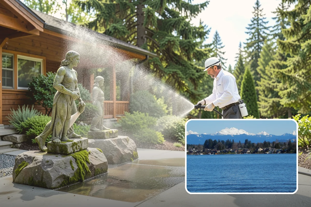 Stairwell Cleaning in Lake Stevens, Snohomish County, WA - Removes slick algae and grime from shaded treads