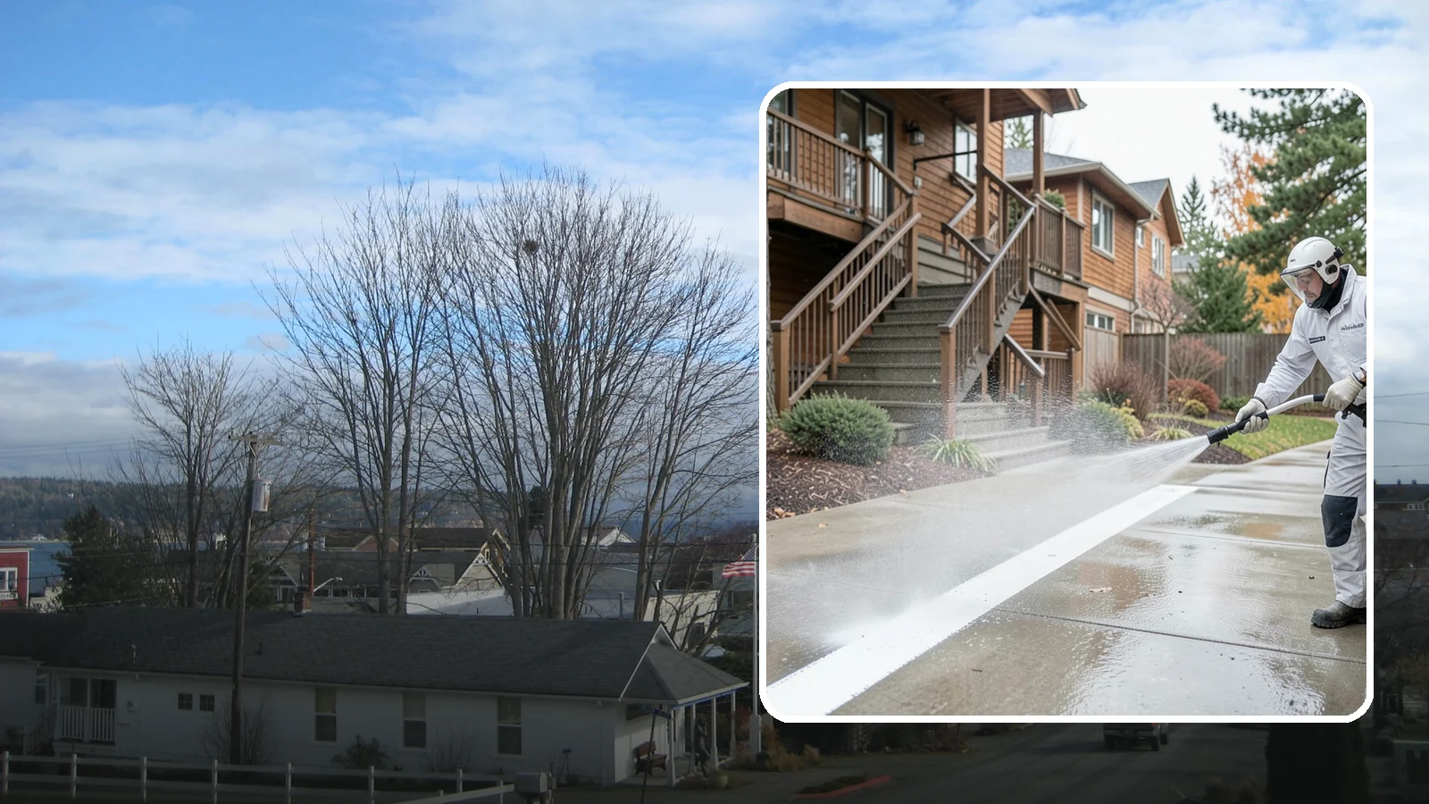 Stairwell Cleaning in Langley, Island County, WA - Detailed cleaning of commercial and multi-level stairwells that removes grime, spills, and slick buildup from high-traffic steps...