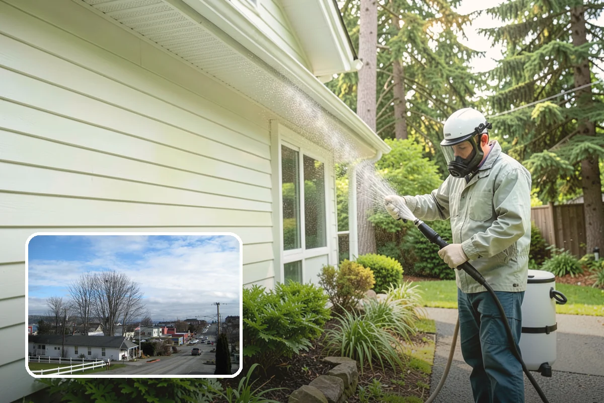Stairwell Cleaning in Langley, Island County, WA - Removes slick algae and grime from shaded treads