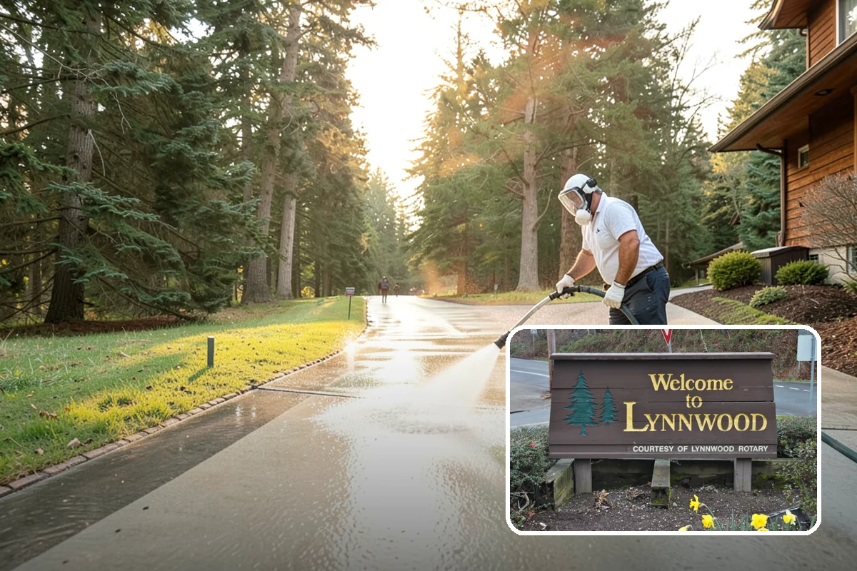 Stairwell Cleaning in Lynnwood, Snohomish County, WA - Removes slick algae and grime from shaded treads