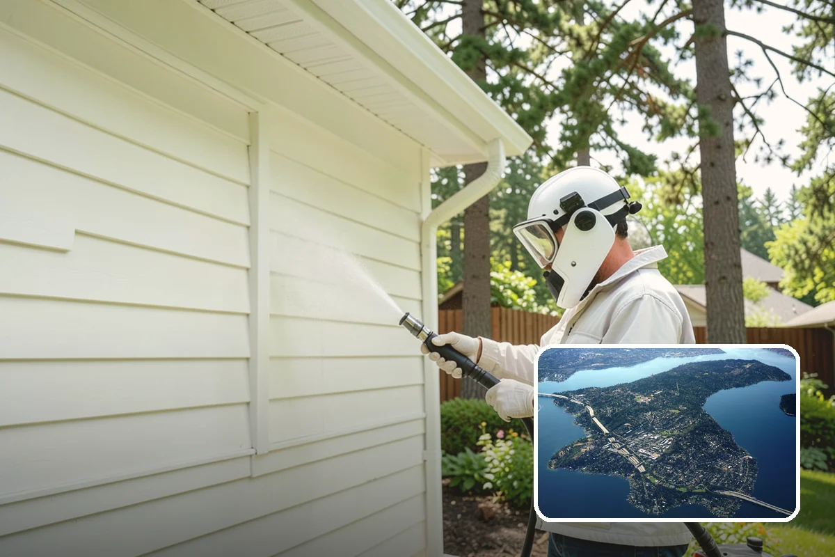 Stairwell Cleaning in Mercer Island, King County, WA - Removes slick algae and grime from shaded treads