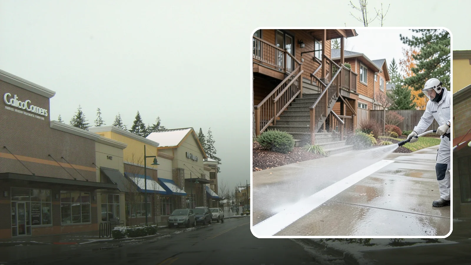 Stairwell Cleaning in Mill Creek, Snohomish County, WA - Detailed cleaning of commercial and multi-level stairwells that removes grime, spills, and slick buildup from high-traffic steps...