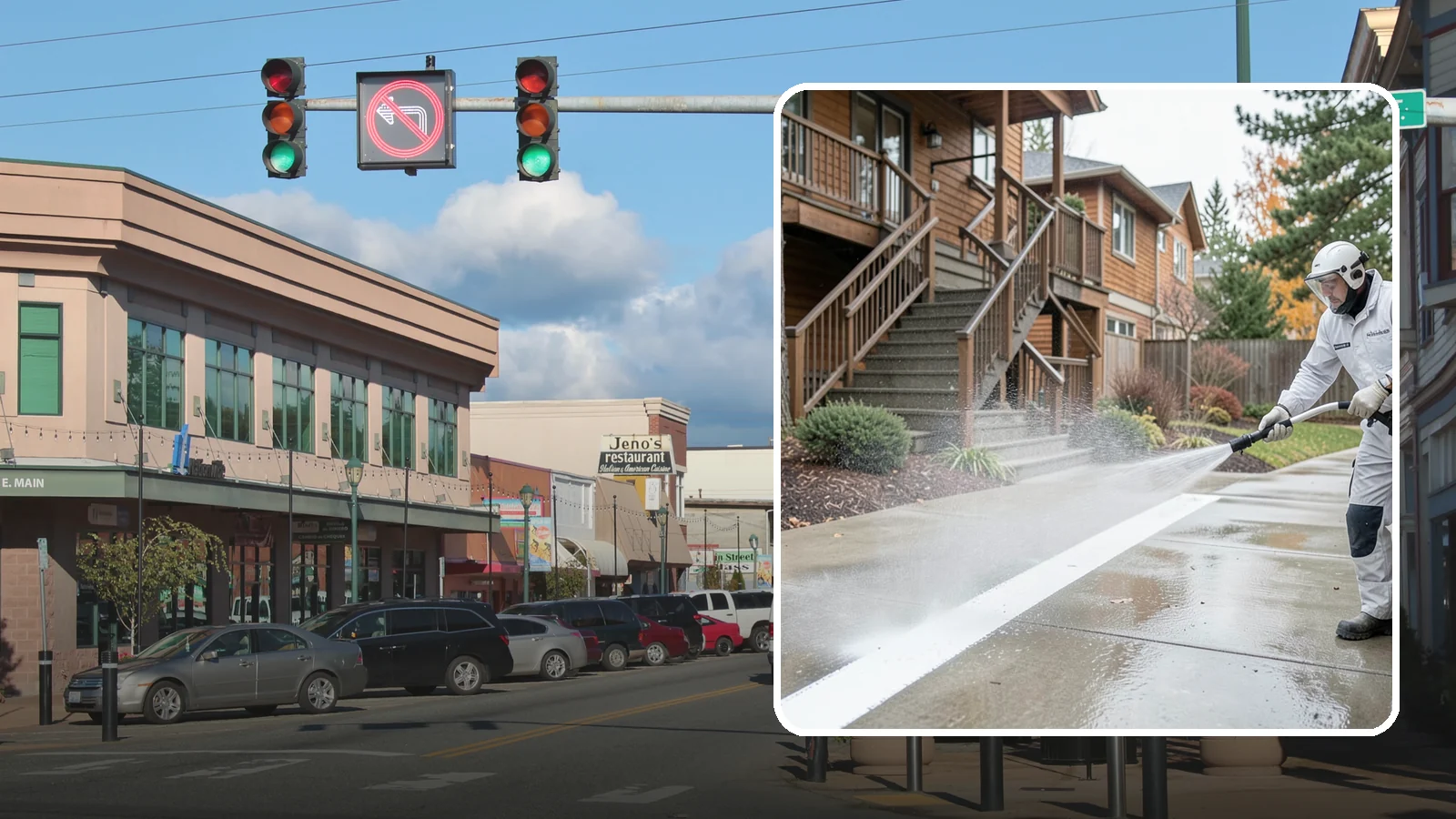 Stairwell Cleaning in Monroe, Snohomish County, WA - Detailed cleaning of commercial and multi-level stairwells that removes grime, spills, and slick buildup from high-traffic steps...