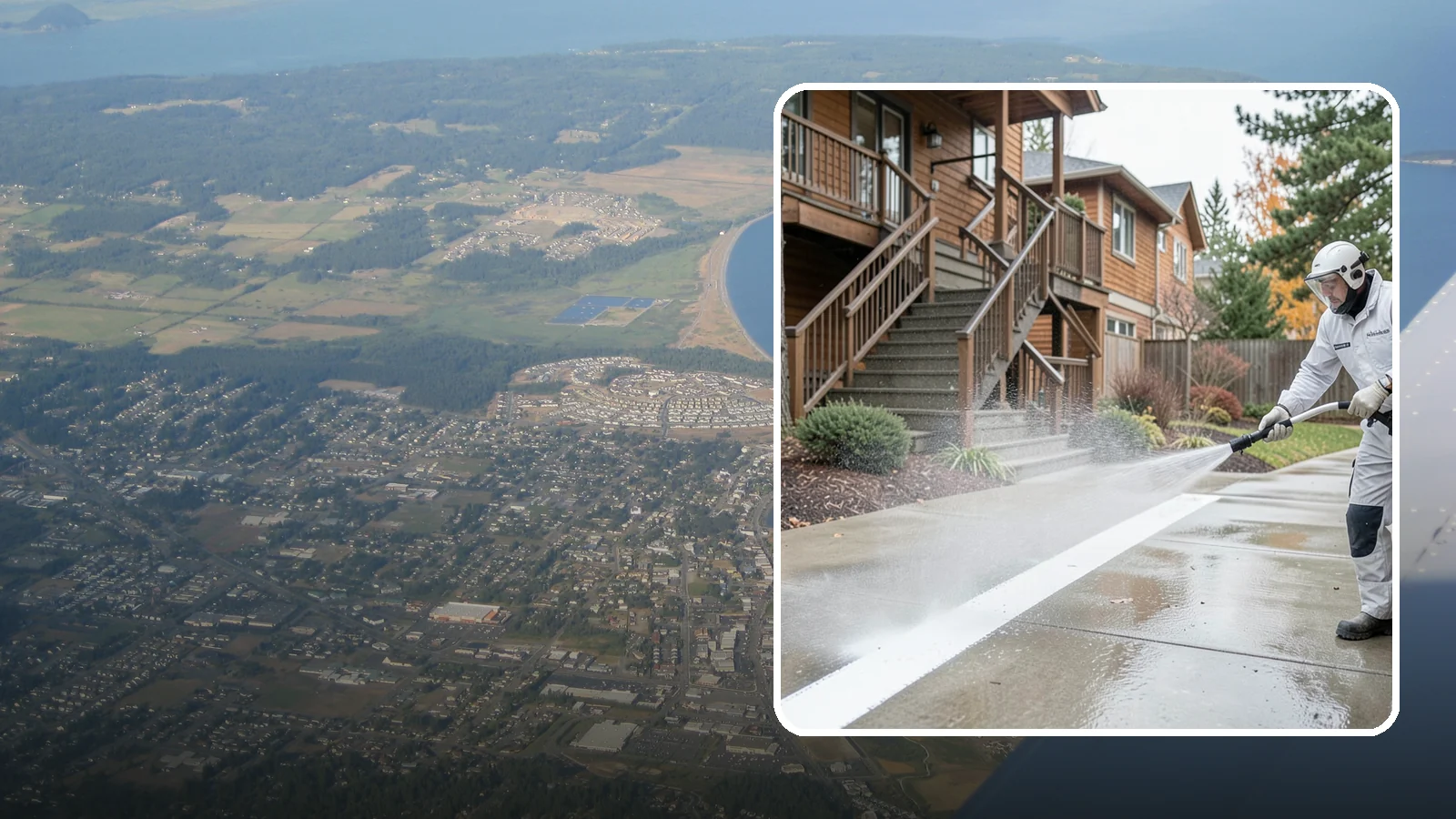 Stairwell Cleaning in Oak Harbor, Island County, WA - Detailed cleaning of commercial and multi-level stairwells that removes grime, spills, and slick buildup from high-traffic steps...