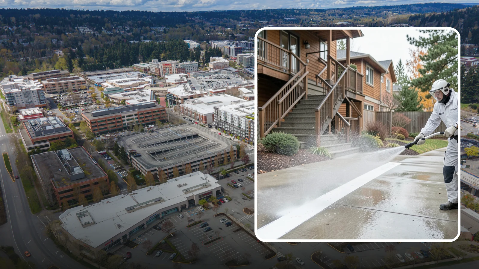 Stairwell Cleaning in Redmond, King County, WA - Detailed cleaning of commercial and multi-level stairwells that removes grime, spills, and slick buildup from high-traffic steps...