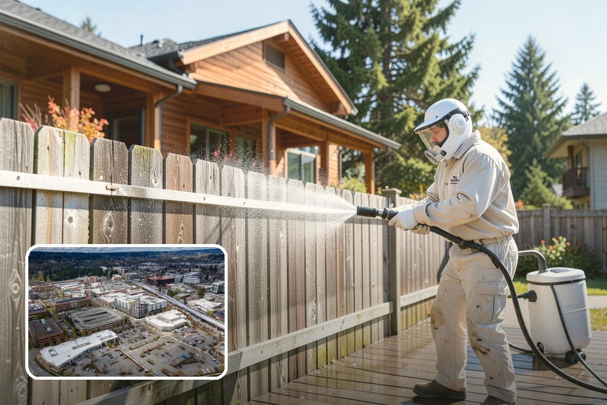 Stairwell Cleaning in Redmond, King County, WA - Removes slick algae and grime from shaded treads