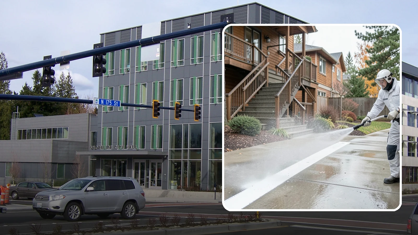 Stairwell Cleaning in Shoreline, King County, WA - Detailed cleaning of commercial and multi-level stairwells that removes grime, spills, and slick buildup from high-traffic steps...