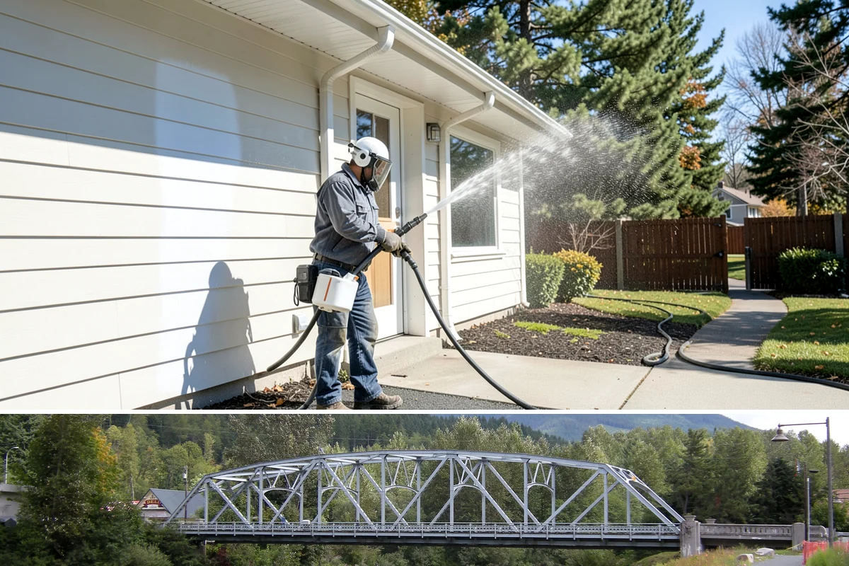 Stairwell Cleaning in Skykomish, King County, WA - Stairwells benefit from cleaning two to three times a year, with priority through the wet fall and winter when algae peaks.