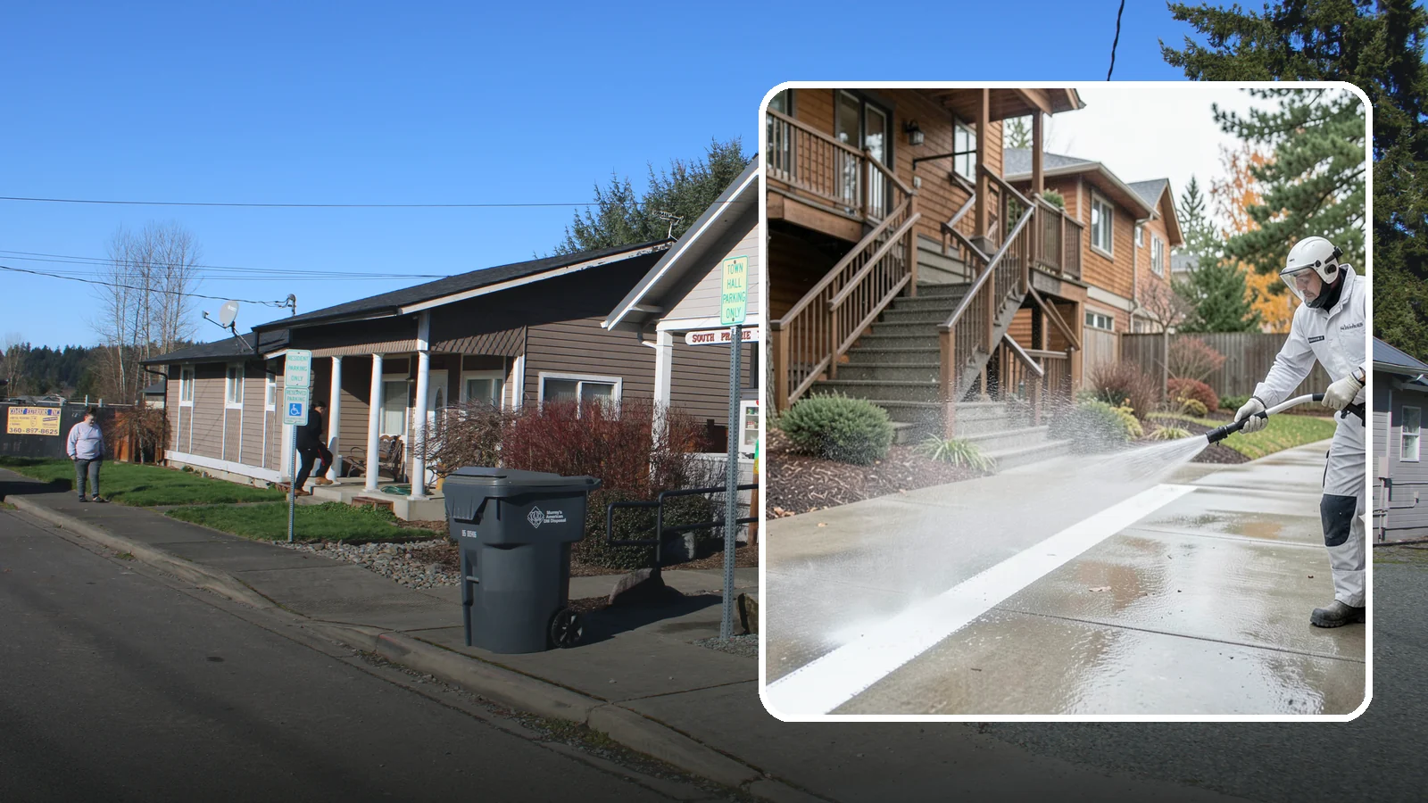 Stairwell Cleaning in South Prairie, Pierce County, WA - Detailed cleaning of commercial and multi-level stairwells that removes grime, spills, and slick buildup from high-traffic steps...