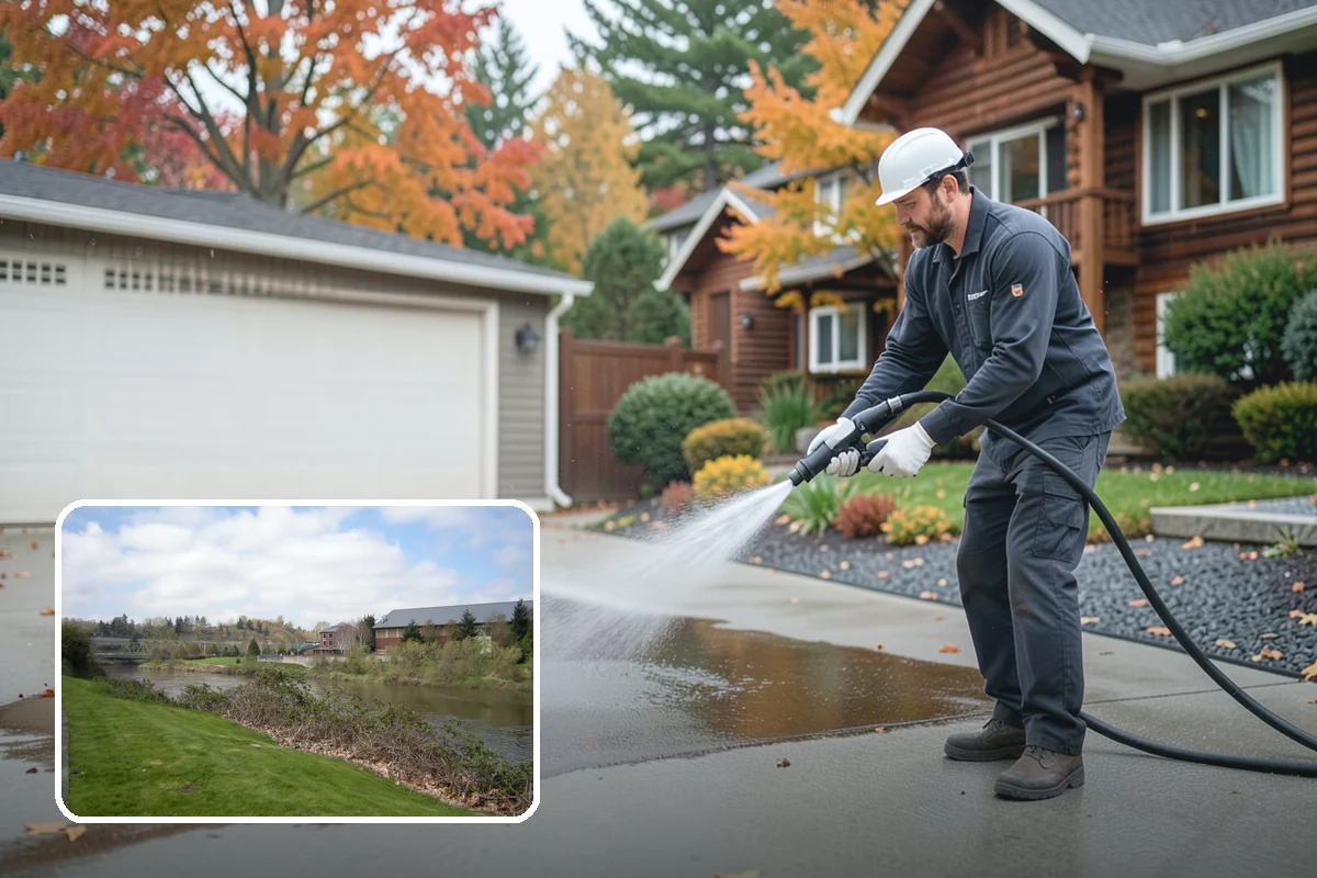 Stairwell Cleaning in Tukwila, King County, WA - Removes slick algae and grime from shaded treads