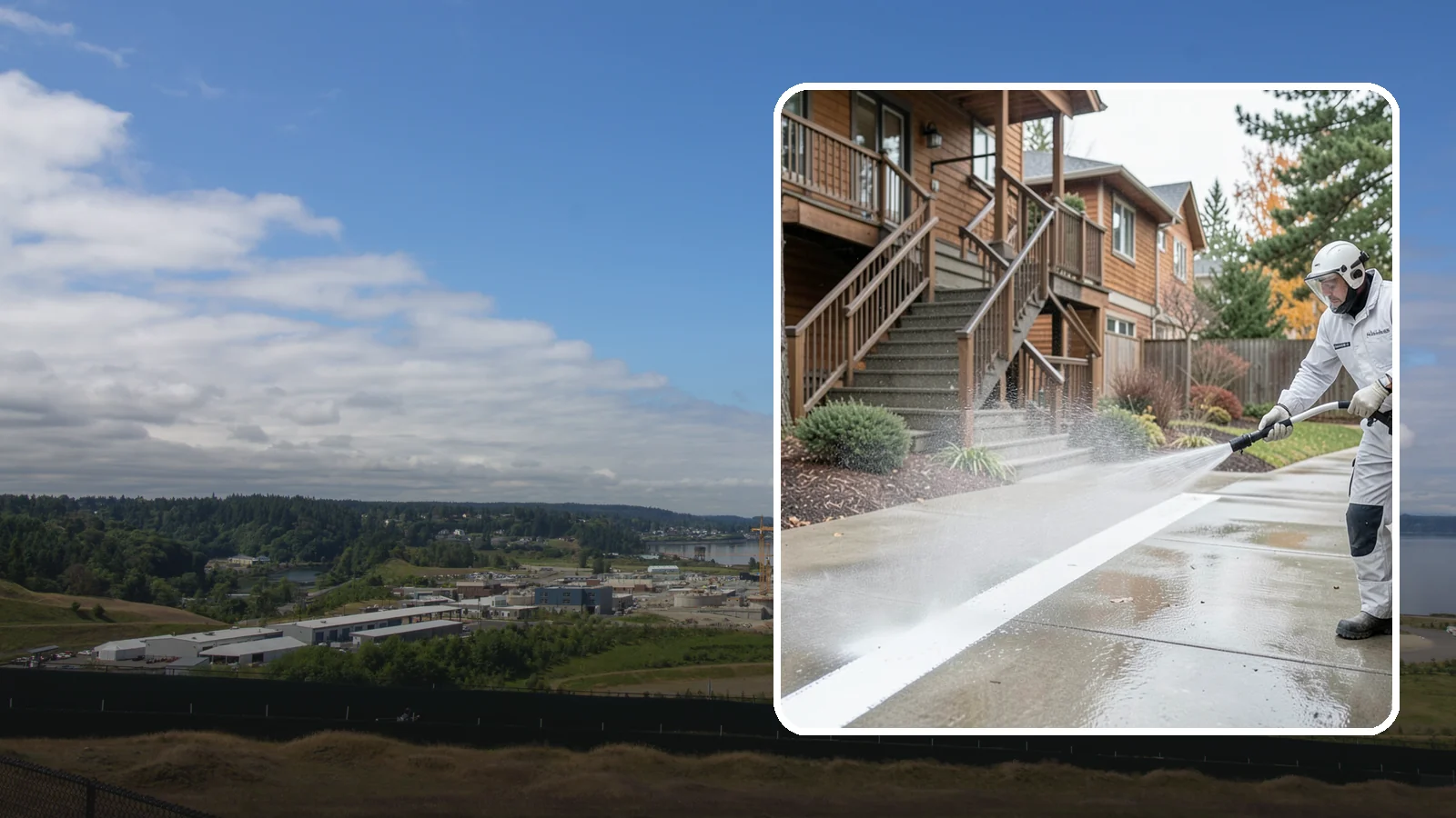 Stairwell Cleaning in University Place, Pierce County, WA - Detailed cleaning of commercial and multi-level stairwells that removes grime, spills, and slick buildup from high-traffic steps...