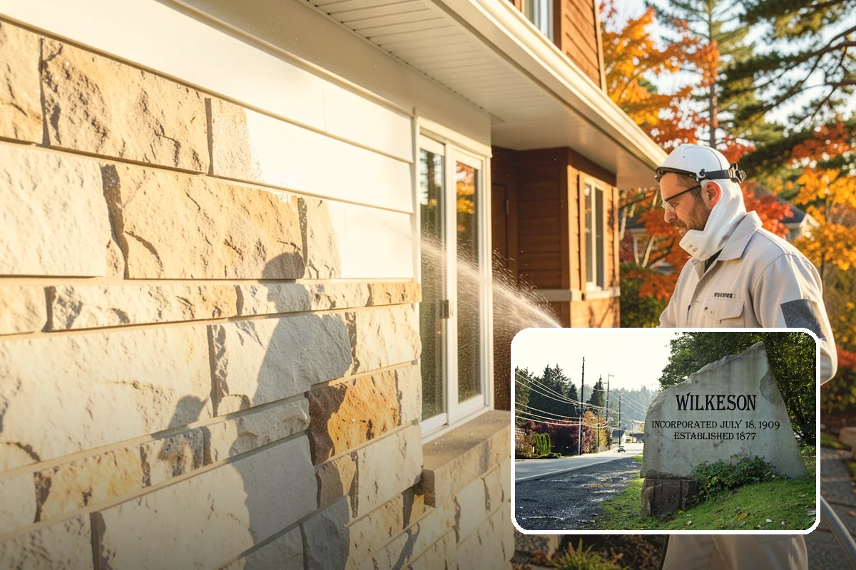 Stairwell Cleaning in Wilkeson, Pierce County, WA - Removes slick algae and grime from shaded treads
