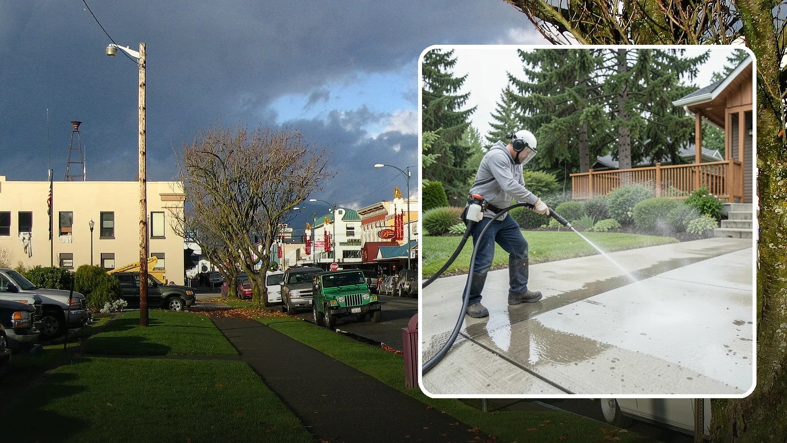 Step Pressure Washing in Arlington, Snohomish County, WA - Pressure wash concrete and hardscape steps to strip built-up grime and restore safe grip.