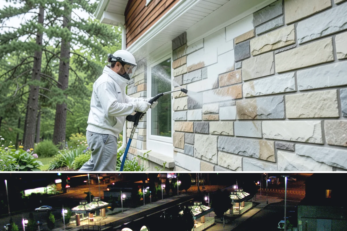 Step Pressure Washing in Auburn, King County, WA - Steps clean up best during dry summer weeks so surfaces set before wet-season traffic.