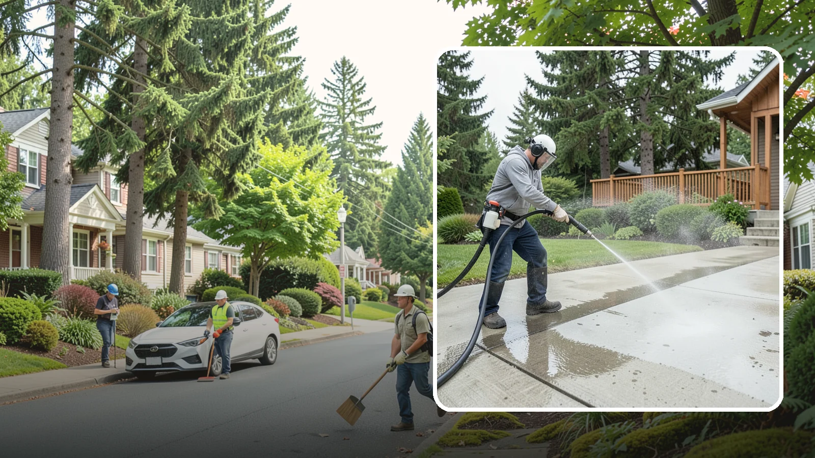 Step Pressure Washing in Beaux Arts Village, King County, WA - Pressure wash concrete and hardscape steps to strip built-up grime and restore safe grip.