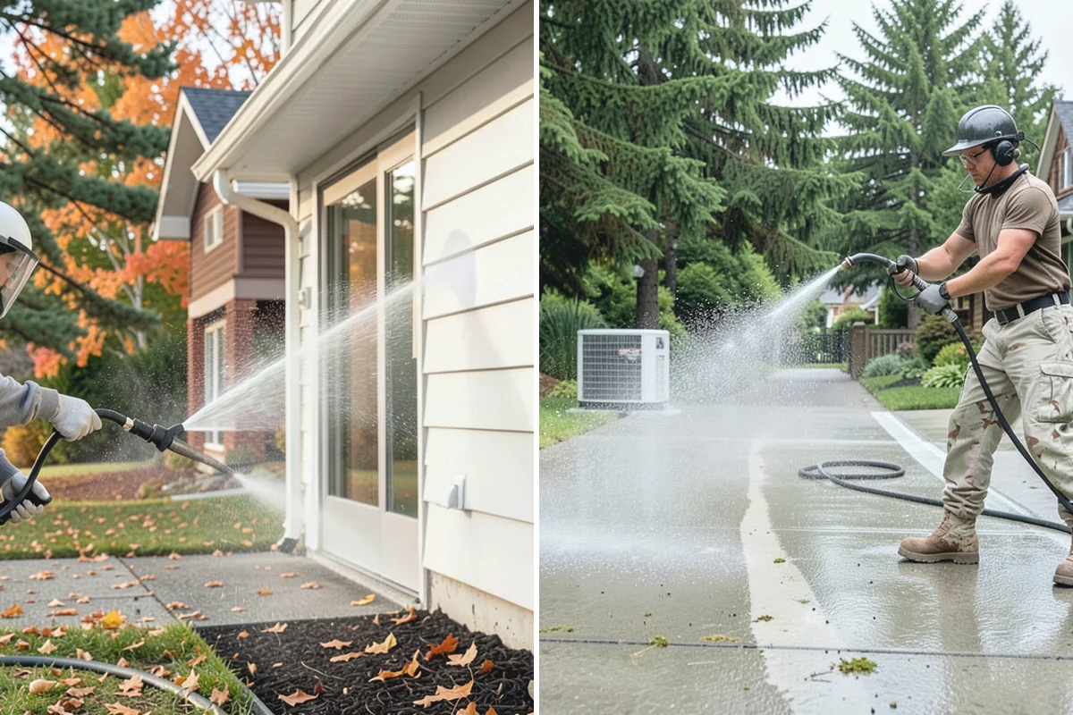 Step Pressure Washing in Beaux Arts Village, King County, WA - Sweep loose debris and pre-soak the steps