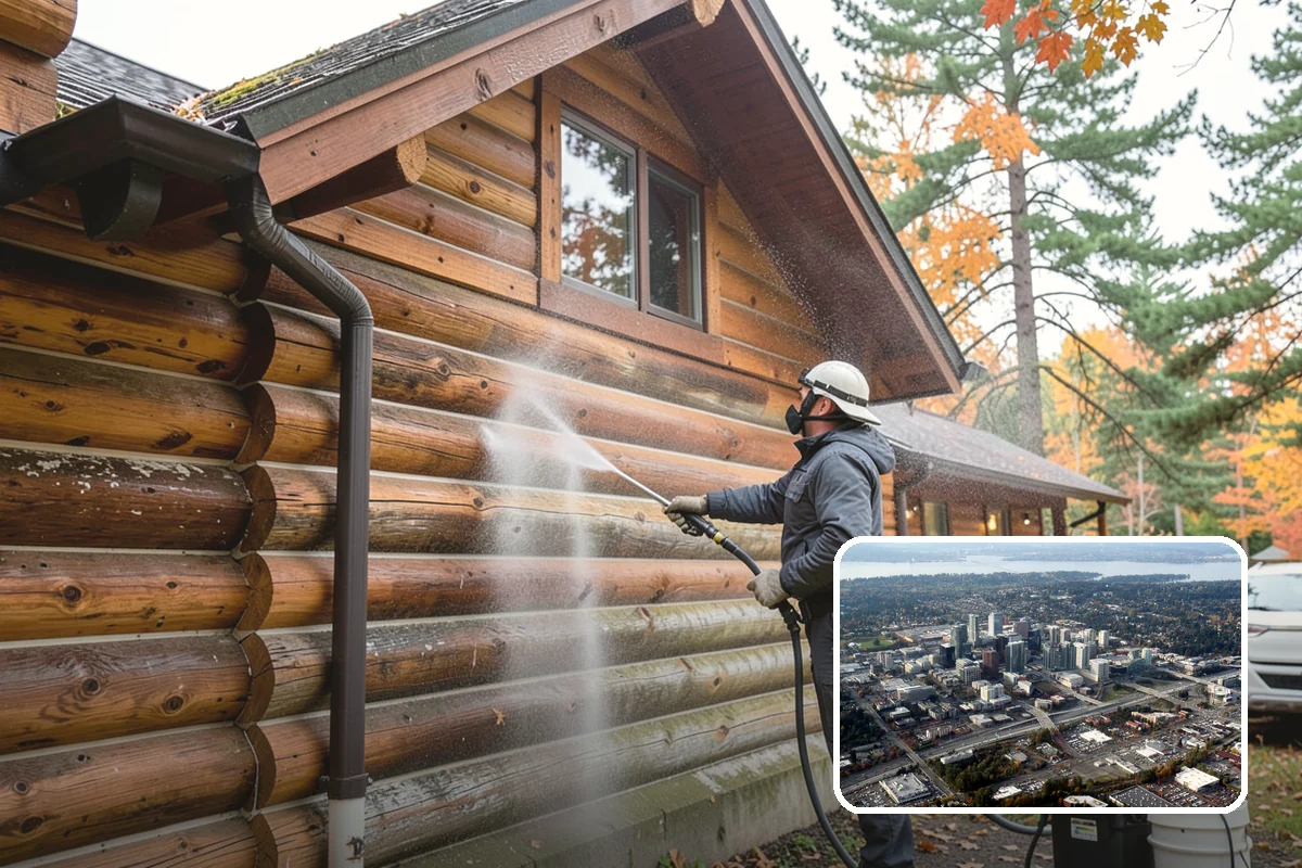 Step Pressure Washing in Bellevue, King County, WA - Strips compacted grime from step surfaces